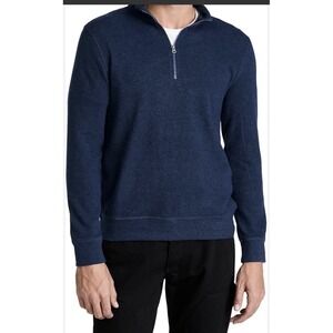 Faherty Legend 1/4 Zip Navy Twill M Pullover‎ Mock Neck Long Sleeve Preppy Knit